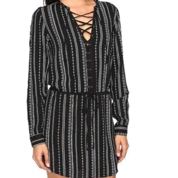 PAIGE JEANS DENIM MIRREN BLACK DRESS OUTFIT XS NWT $239 - Picture 2 of 3